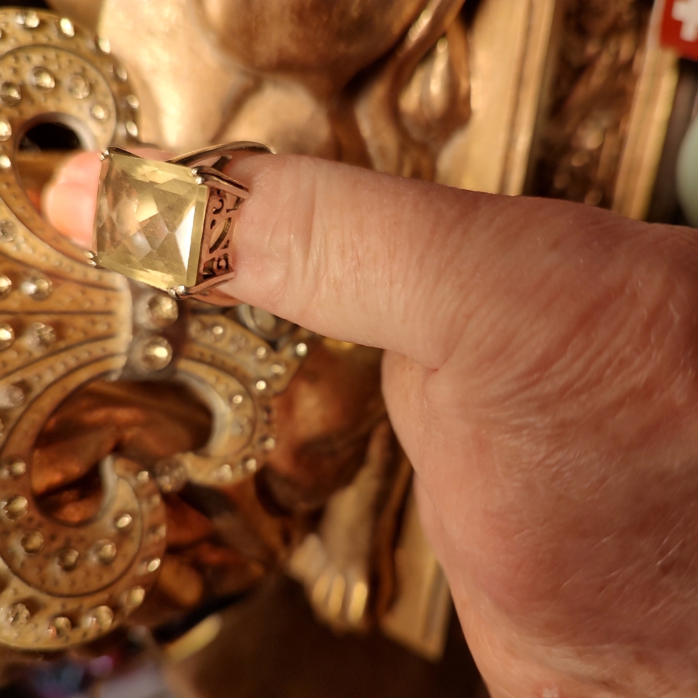 Elegant Gold Overlay On Sterling Silver With An Authentic Citrine Gemstone